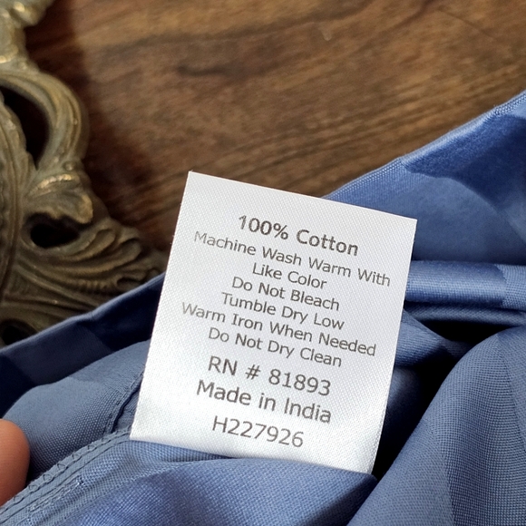 Northern Nights 500TC Damask Set Of 2 Luxury Blue King Pillowcases 100% Cotton - Picture 9 of 13